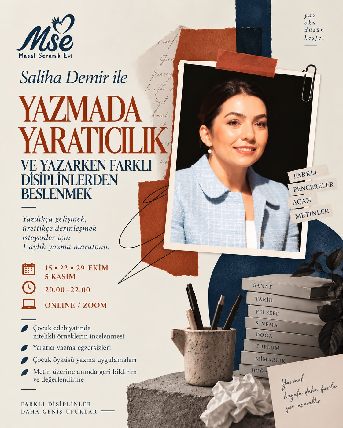 YAZMADA YARATICILIK VE YAZARKEN FARKLI DİSİPLİNLERDEN BESLENMEK